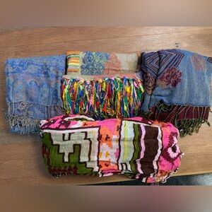 Assorted Anthropologie scarves.